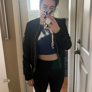 Black Stradivarius Bomber Jacket